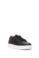 Erkek Siyah Bağcıklı Deri Sneaker | Derimod