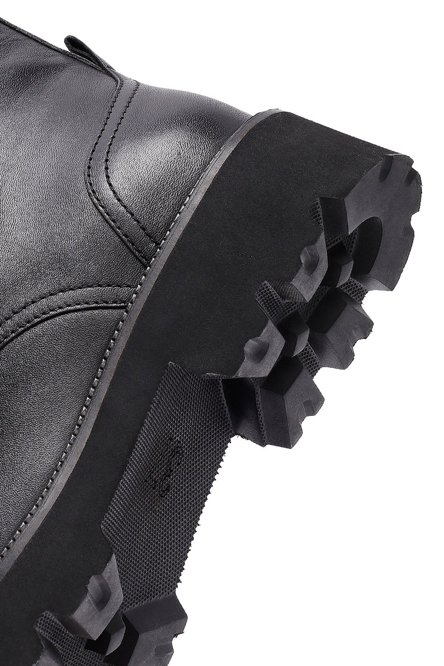 Woman Black Zippered Leather Postal Boots