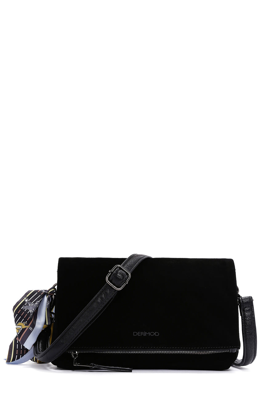 Woman Black Suede Crossbody Bag WB100006KS | Derimod