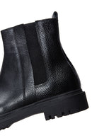 Men's Black Zippered Leather Casual Boots | Derimod