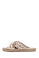 Women's Beige Knitted Espadrille Slippers | Derimod