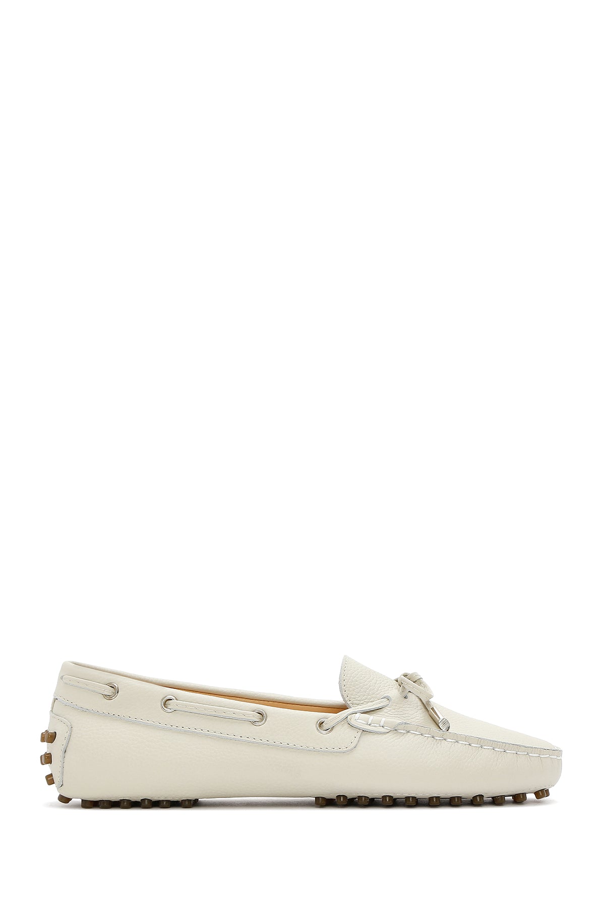 Woman Cream Leather Loafer 26PFD2903FT | Derimod