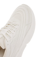Women's White Lace-Up Thick Soled Sneaker | Derimod