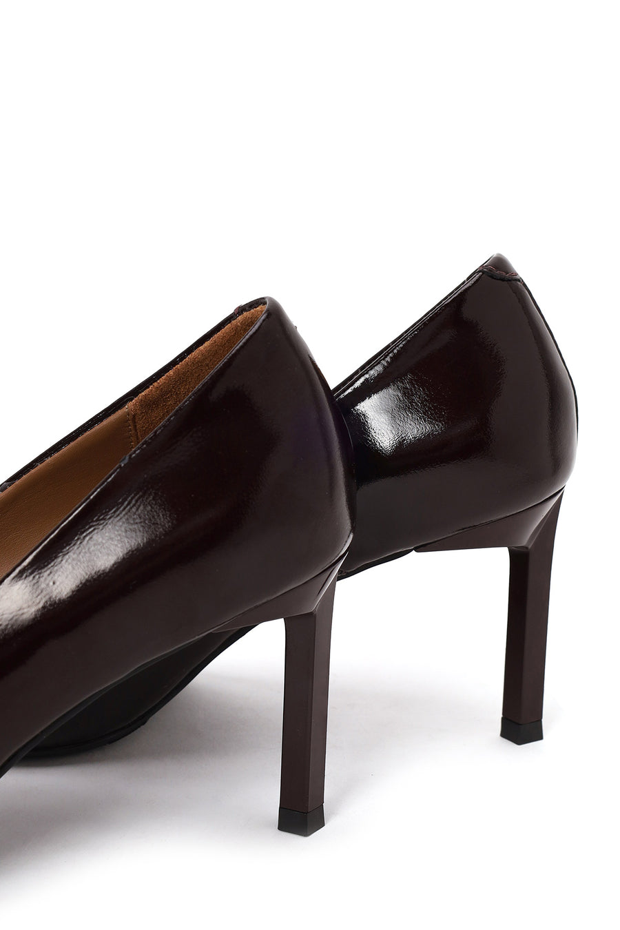 Woman Burgundy Thin-Heeled Patent Leather Leather Stiletto
