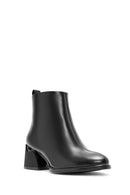 Women's Black Zippered Heeled Boots | Derimod