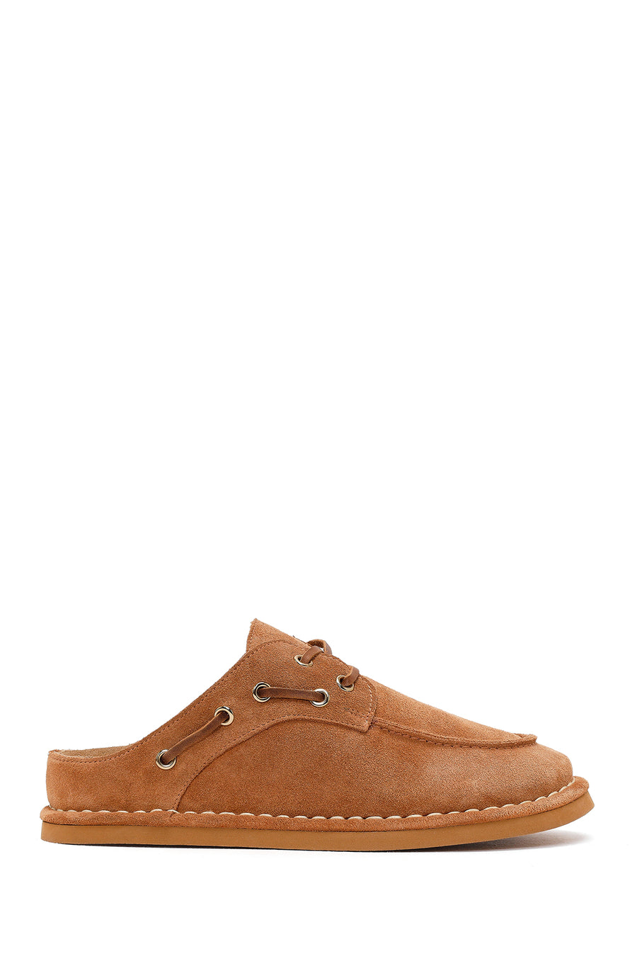 Women's Camel Suede Leather Slippers 26PFD150810 | Derimod