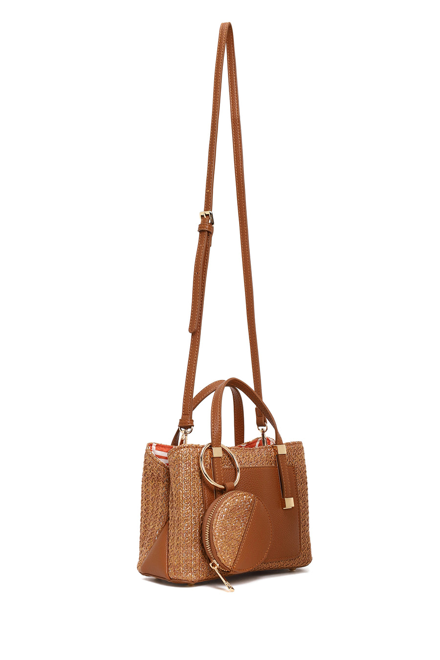 Woman Brown Long-Strap Mini Shoulder Bag