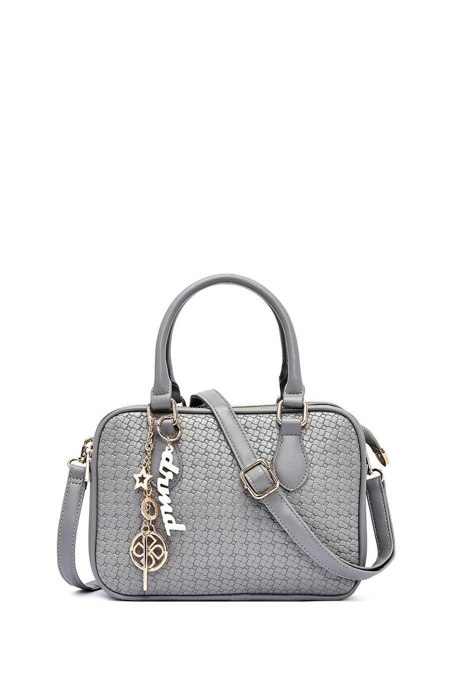 Woman Grey Long Strap Printed Charm Shoulder Bag 26SBD261526 | Derimod