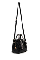 Woman Black Long-Strap Croc-Pattern Mini Shoulder Bag | Derimod