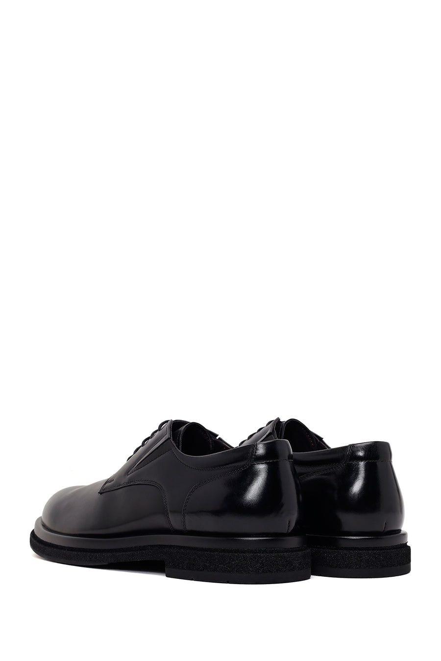 Male Black Lace-Up Leather Casual Shoes