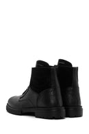 Men's Black Leather Zippered Casual Boots | Derimod