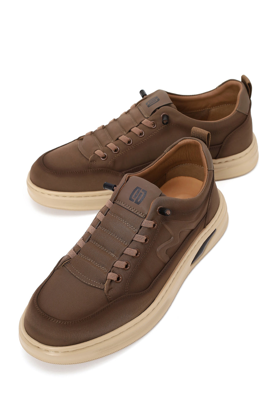 Derimod Zero Erkek Kahverengi Bağcıklı Kalın Tabanlı Kumaş Sneaker