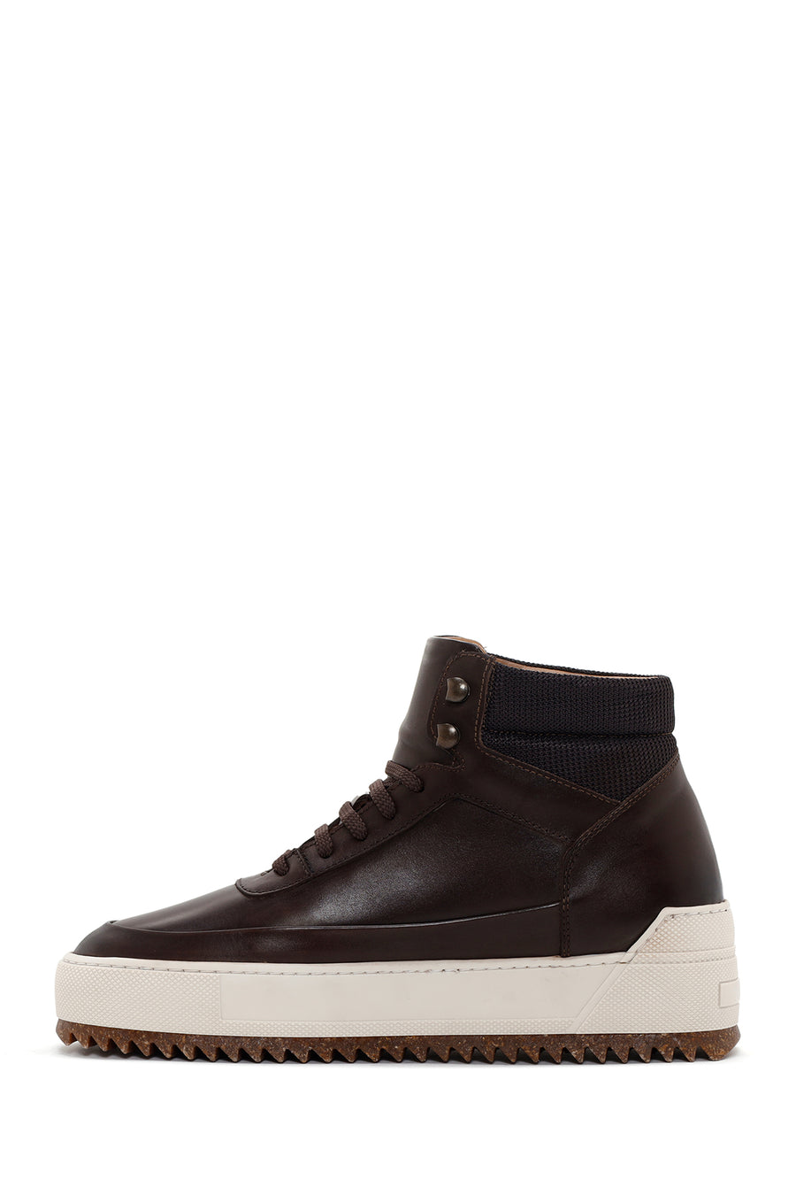 Men's Brown Thick-Sole Leather Sports Boots