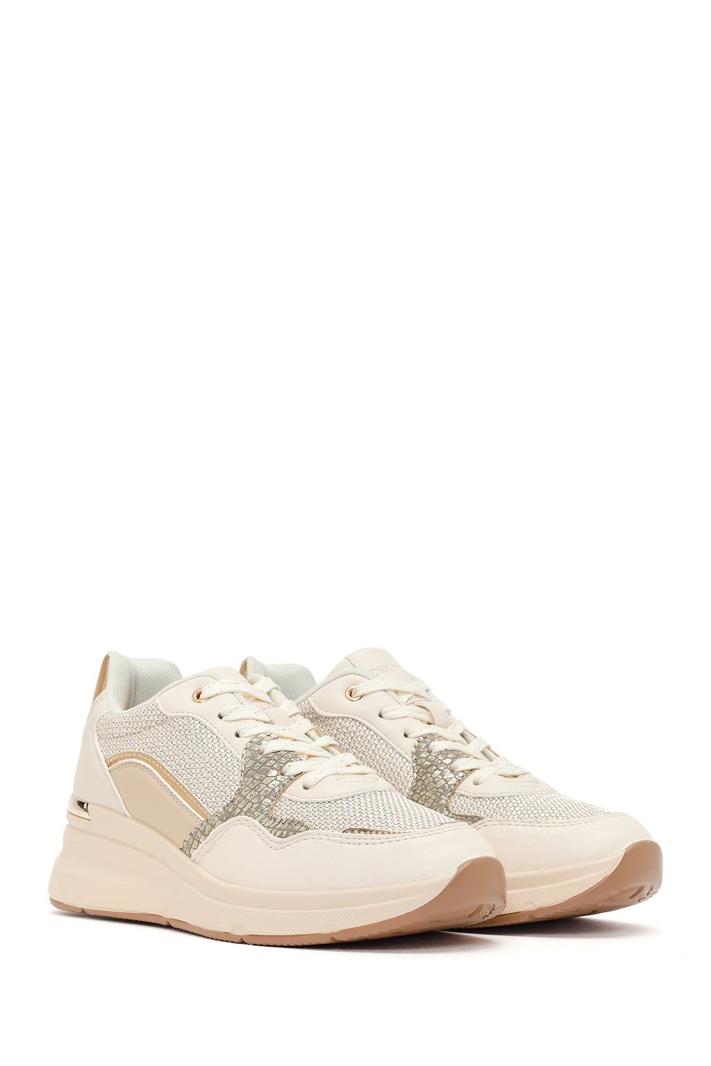 Kadın Bej Kalın Tabanlı Sneaker
