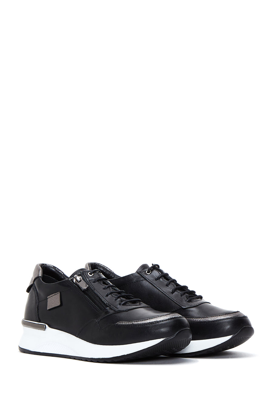 Kadın Siyah Deri Sneaker