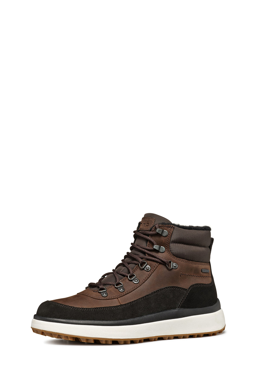 Geox Men's Brown Granito + Grip Abx Laced Waterproof Leather Casual Boots