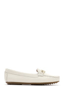 Women's Beige Leather Loafer | Derimod