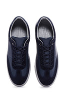 Men's Navy Blue Leather Sneaker | Derimod