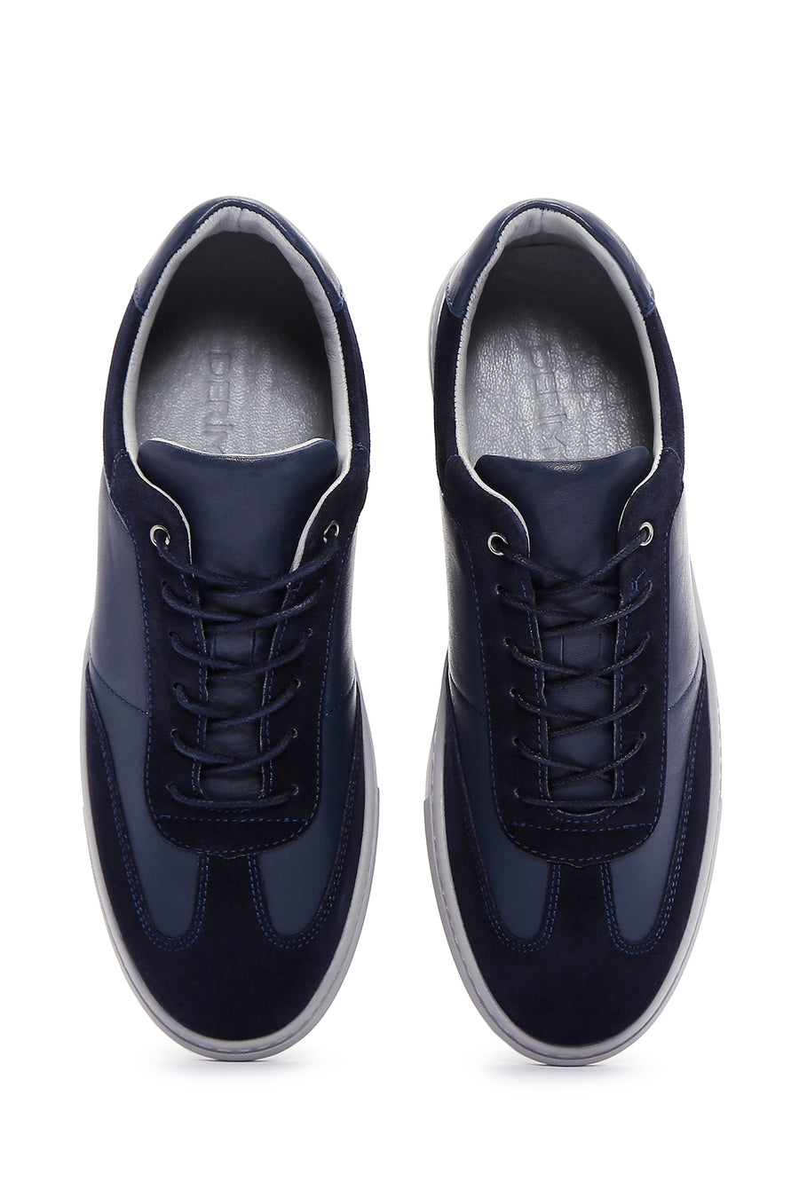 Erkek Lacivert Deri Sneaker