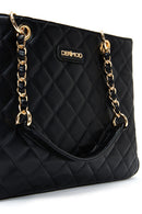 Women's Black Long Strap Quilted Shoulder Bag | Derimod