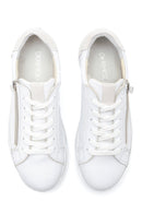 Women's Leather Zipper Detailed Sneaker | Derimod