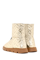 Women's Gold Knit Patterned Metallic Casual Boots | Derimod