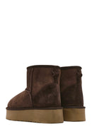 Women's Brown Thick Sole Suede Leather Boots | Derimod