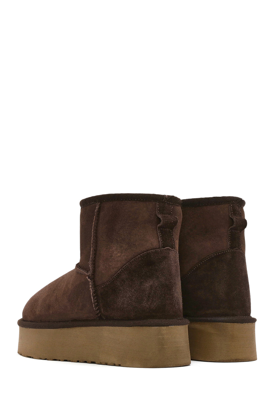 Women's Brown Thick Sole Suede Leather Boots
