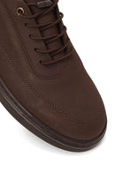 Male Brown Lace-up Nubuck Leather Casual Sneaker | Derimod