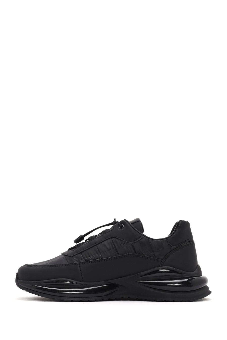 Men's Black Lace-Up Leather Sneakers