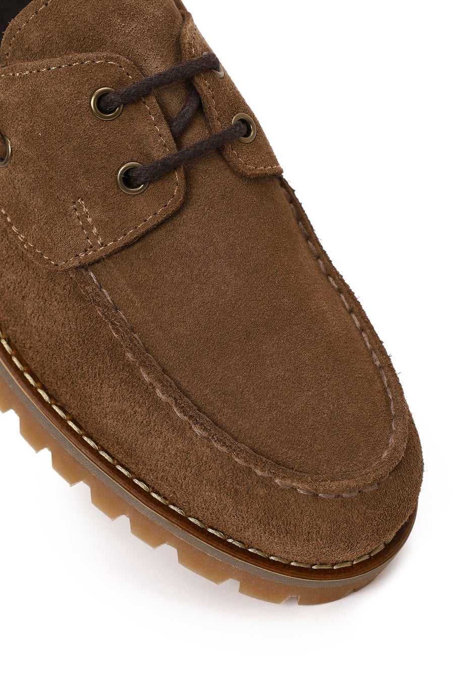 Woman Walnut Lace-Up Thick-Soled Suede Casual Shoes