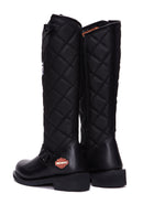 Harley Davidson Women's Black Laconia Hi Zipper Leather Boots | Derimod