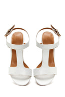 Women's White Thick Heeled Sandals | Derimod