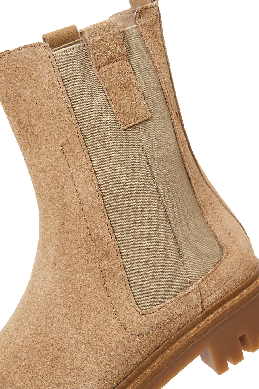 Women's Beige Suede Leather Chelsea Boots
