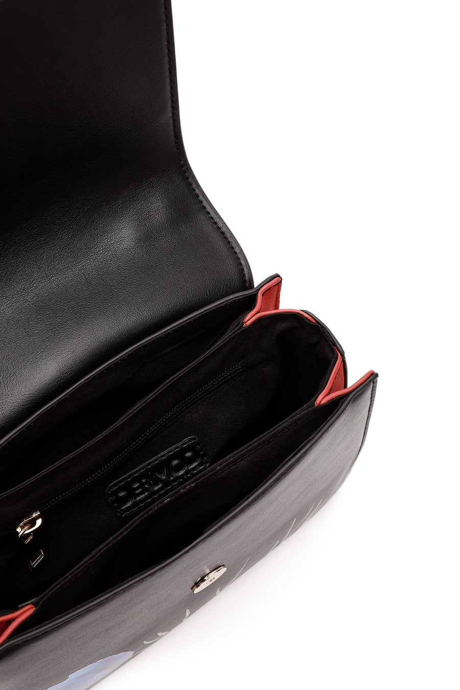 Women's Black Long Strap Printed Shoulder Bag