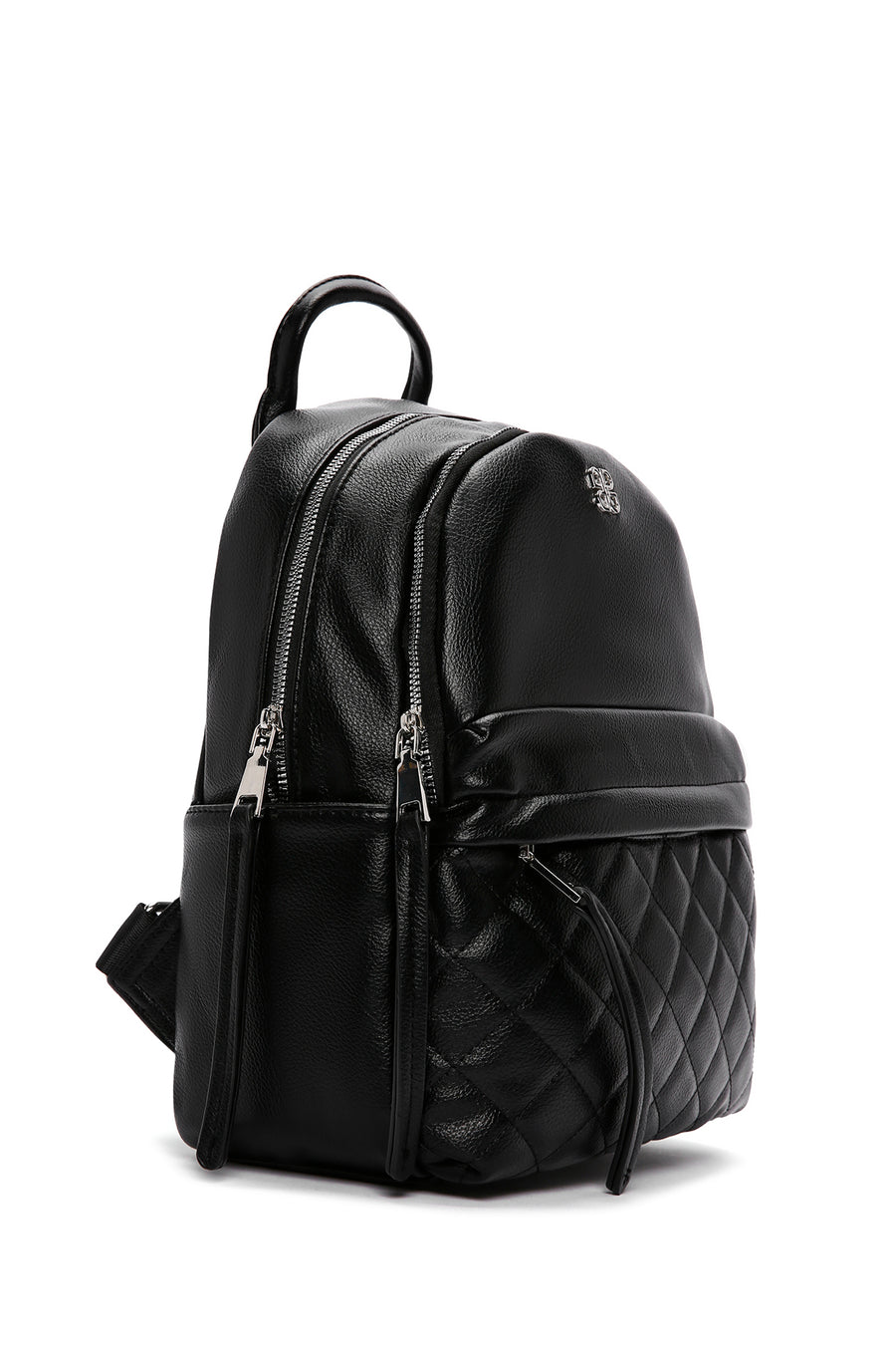 Women's Black Quilted Backpack