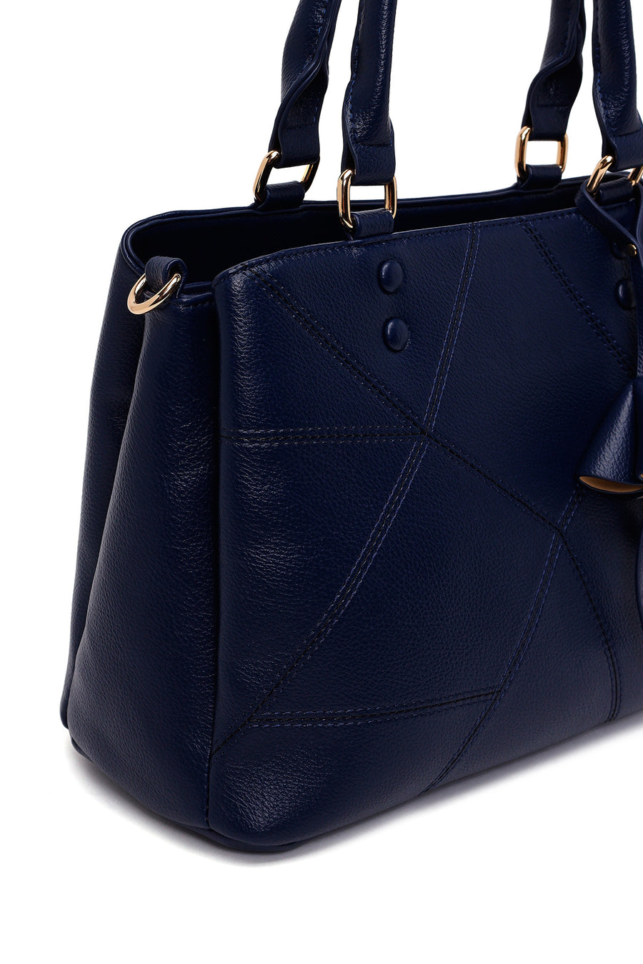 Woman Navy Long-Strap Classic Shoulder Bag
