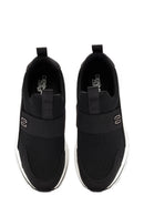 Men's Black Thick-Soled Fabric Sneakers | Derimod