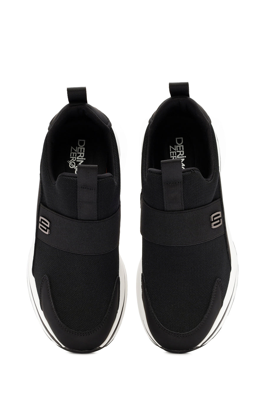 Men's Black Thick-Soled Fabric Sneakers