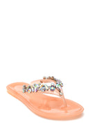 Women's Pink Stone Flip Flops | Derimod