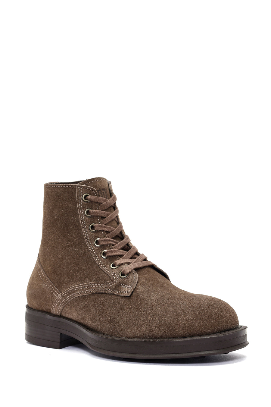 Men's Brown Lace-Up Suede Leather Casual Boots
