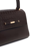 Woman Brown Long-Strap Croc-Pattern Classic Shoulder Bag | Derimod