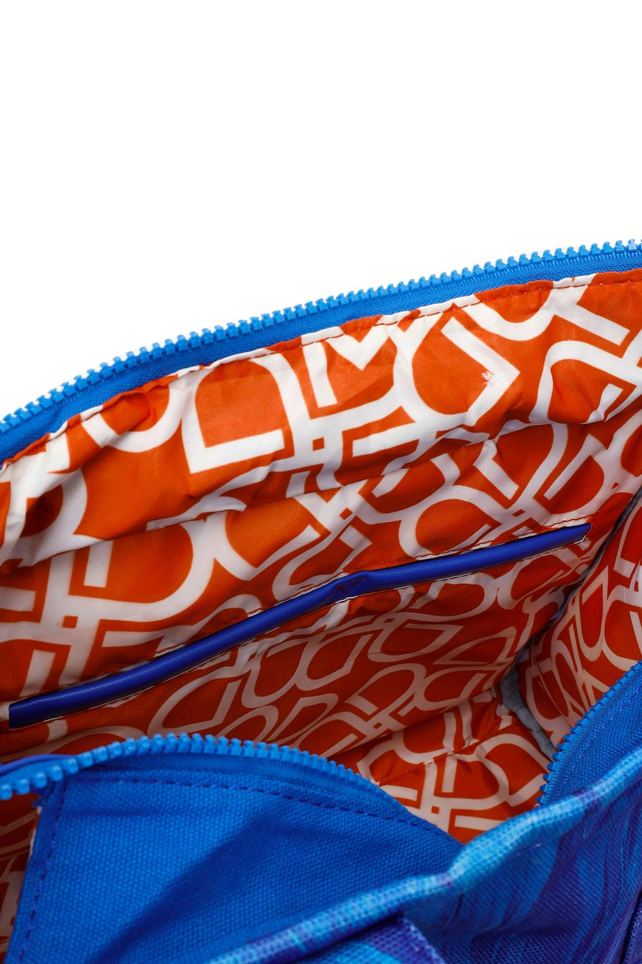 Woman Blue Long Strap Printed Shoulder Bag