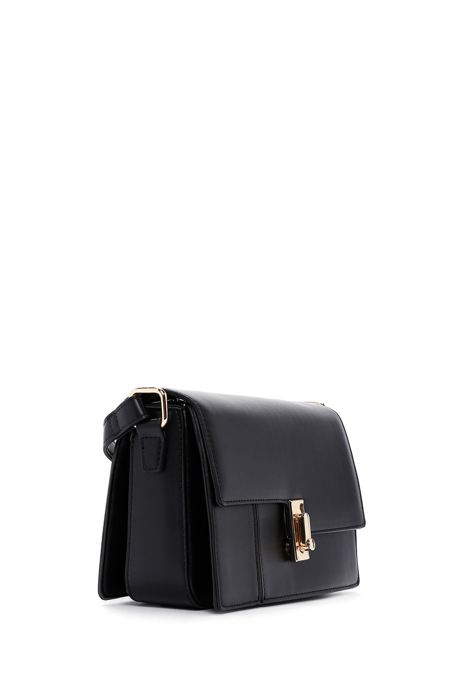 Woman Black Long-Strap Crossbody Bag