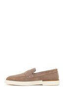 Men's Beige Suede Leather Casual Loafer | Derimod