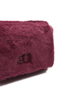 Women's Burgundy Long Strap Plush Crossbody Bag | Derimod