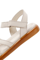 Women's Beige Ankle Strap Leather Comfort Sandals | Derimod