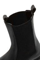 Woman Black Leather Chelsea Boots | Derimod