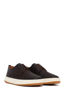 Men's Brown Lace-Up Thick-Soled Leather Casual Shoes | Derimod