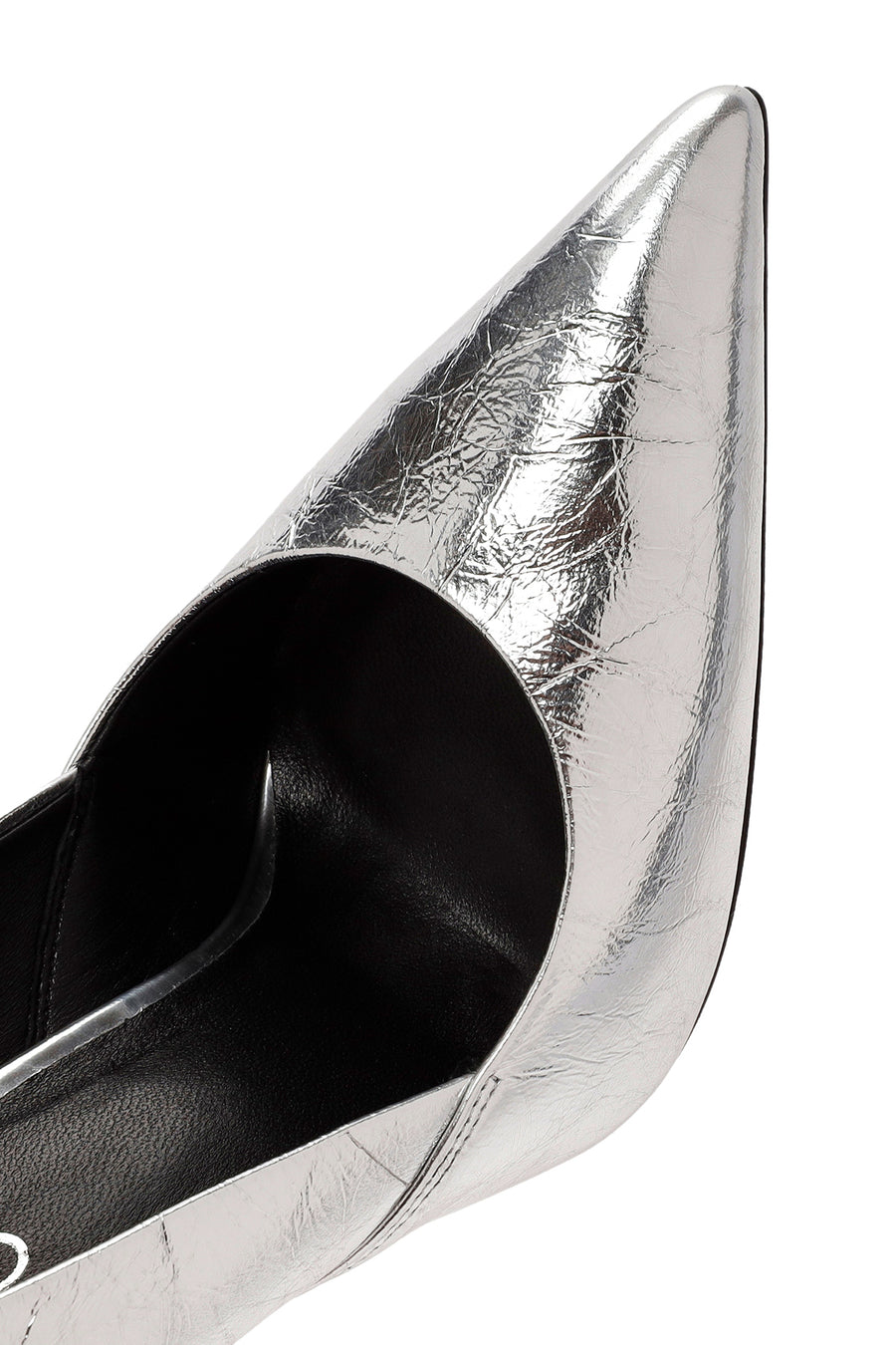 Kadın Gri İnce Topuklu Metalik Deri Stiletto